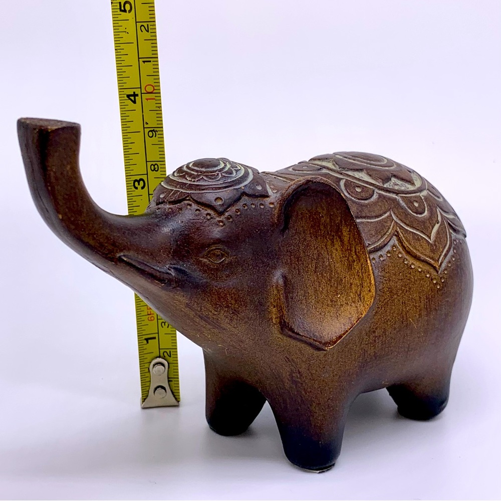Cheerful Wooden Elephant w/mandala